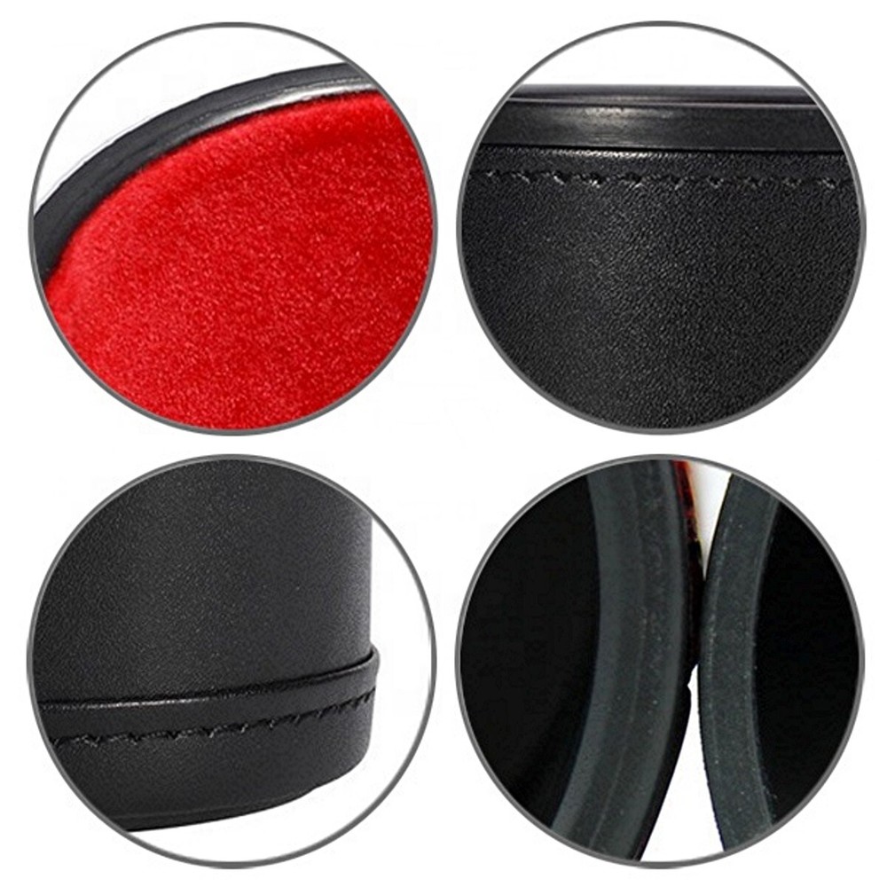 (6) 16mm Dot Dice Bone Black + PU Leather Red Felt Lined Dice Cup Sealed Boxed