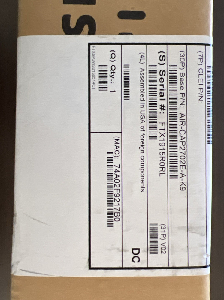 Cisco AIR-CAP2702E-A-K9 Wireless Access Point