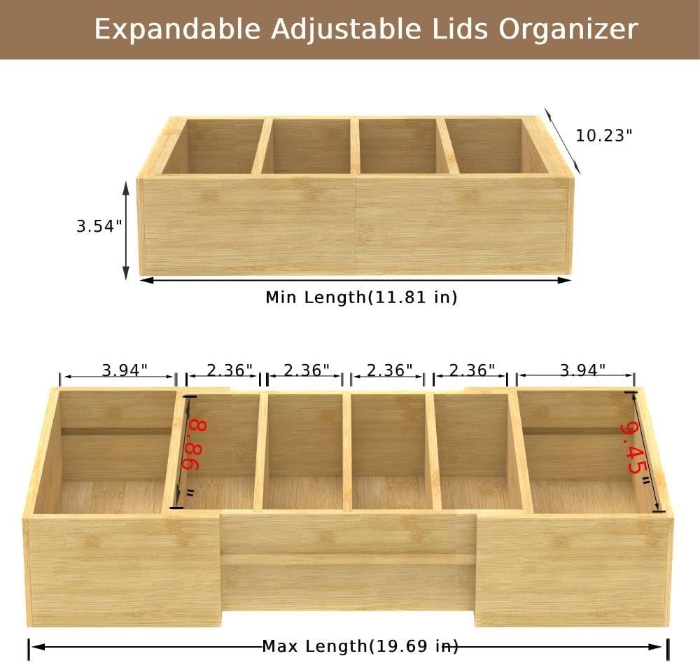 Expandable Kitchen Lid Storage Organizer – Adjustable Dividers for Every Need