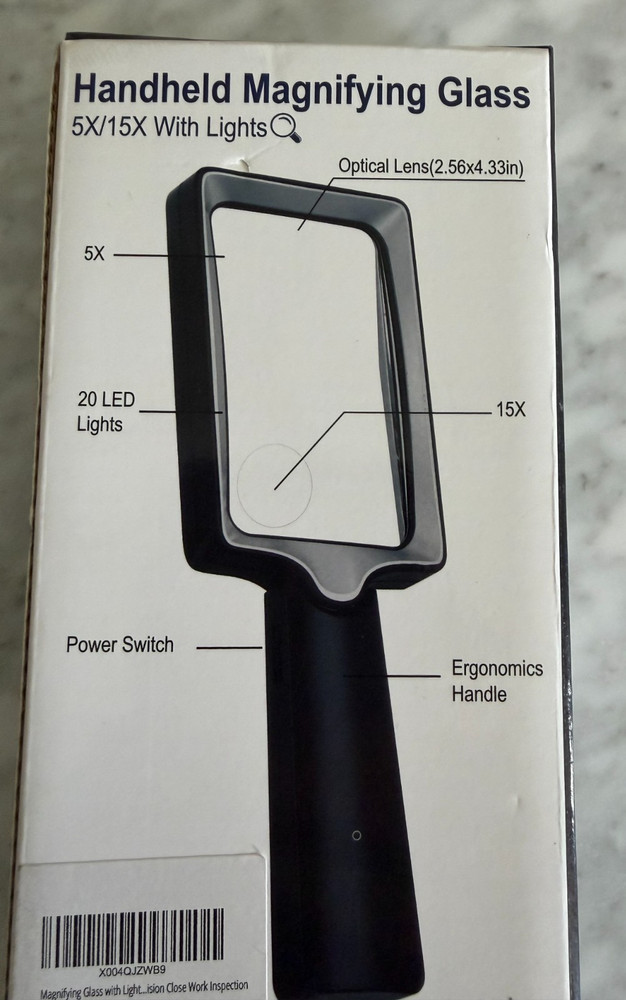 Handheld Magnifying Glass 5x/15x with LED Lights