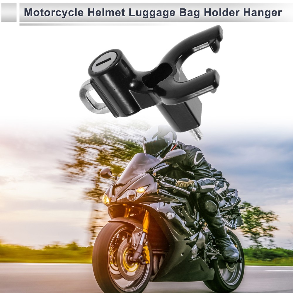 Double Metal Motorcycle Hook 1 Set Black