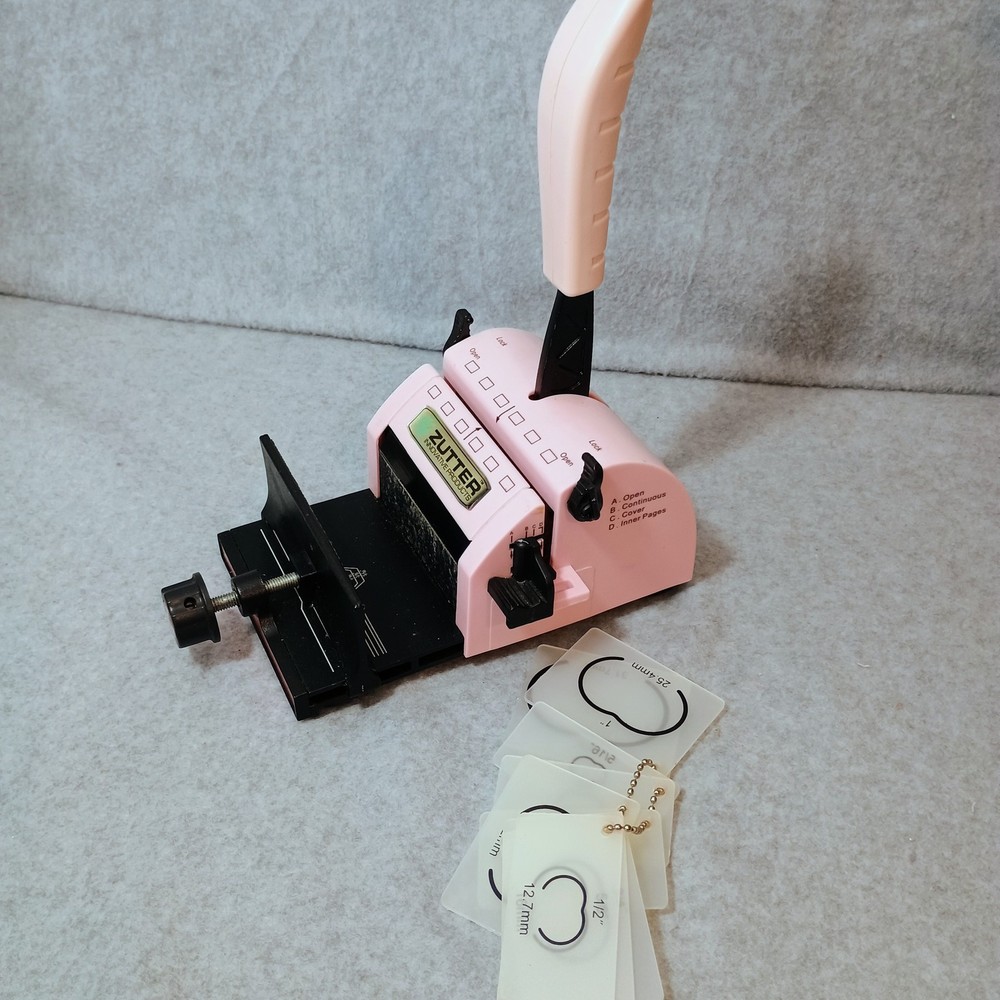 Zutter Bind-It-All V2.0 Pink Binding Machine Guide Templates Scrapbook Tool