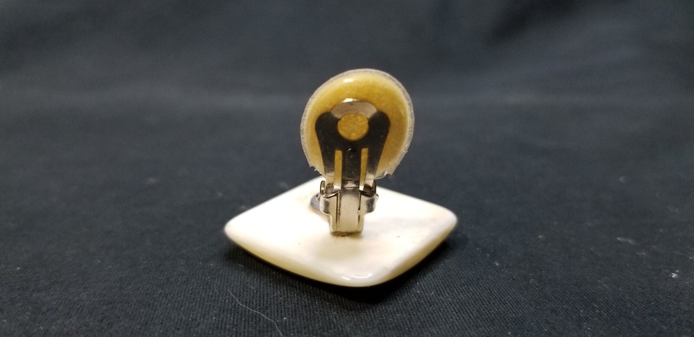 Vintage Natural Scolecite Square Shape Earrings