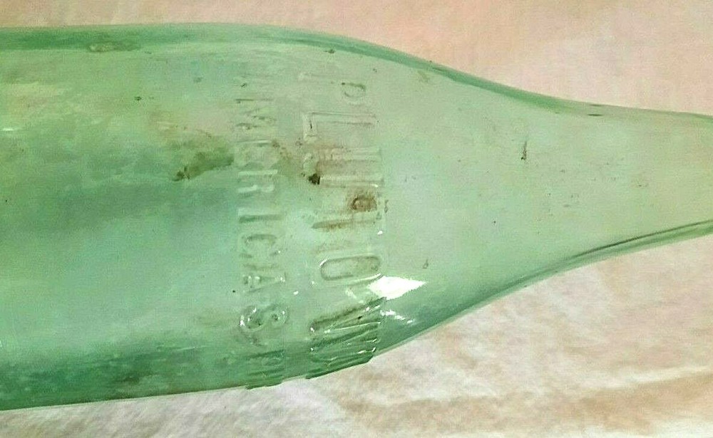 Pluto Water America's Physic Embossed # 1 Glass Bottle Devil Bottom RARE 11"