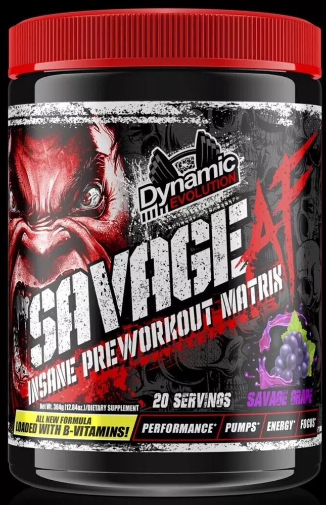 Dynamic Evolution - Savage AF Pre-Workout - 20 Servings - Grape