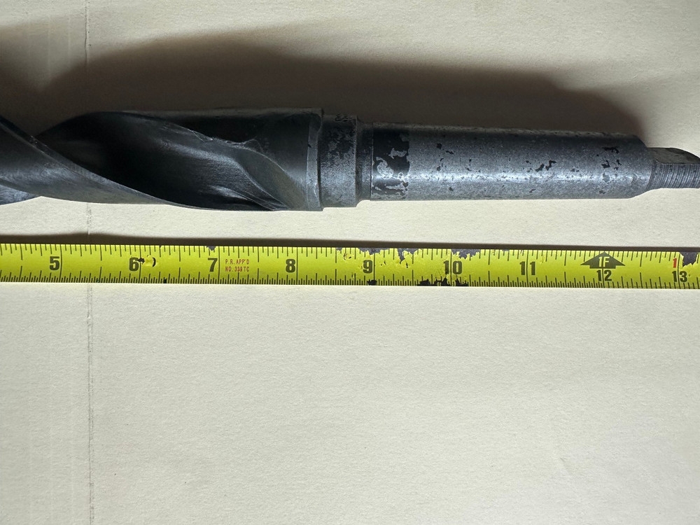 TAPER SHANK DRILL BIT 13" OAL X 1-1/4" OAD, HSS