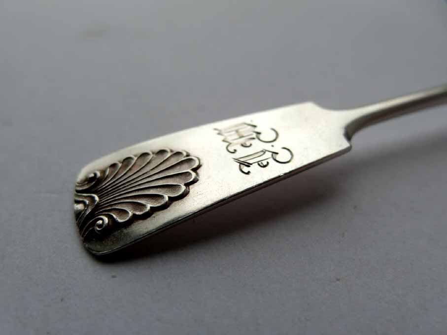 Old Lemon Fork/Serving Fork, Finland, Shell, Silver, around 1922 G562