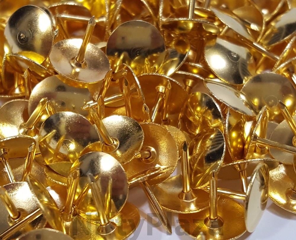 200 Push Pin Thumb Tacks BRASS Gold Drawing board No Rust - Sharp Point