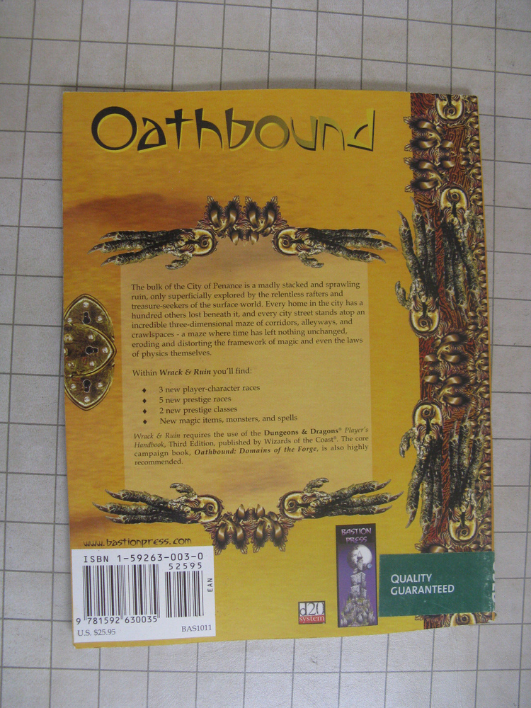 OATHBOUND WRACK & RUIN d20 D&D 3E D&D Dungeons & Dragons Bastion Press