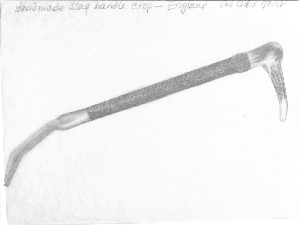 Handmade Stag-Handle English Crop Graphite Drawing