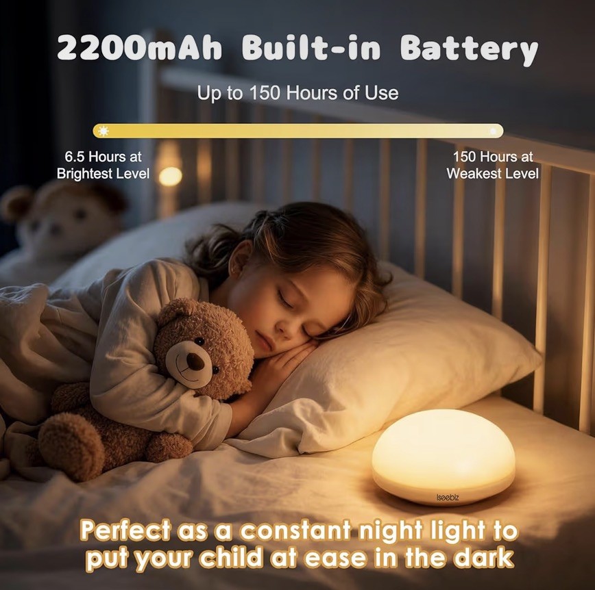 LED Control Smart Bedside Night Light Touch Lamp Bedside Wireless Rechargeable
