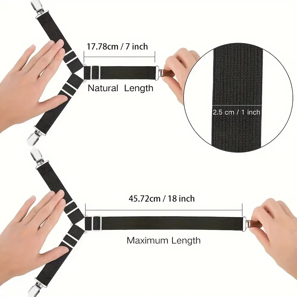 4 Pcs Sheet Holder Strap Sheet Holder Sheet Holder Buckle - Adjustable Elastic