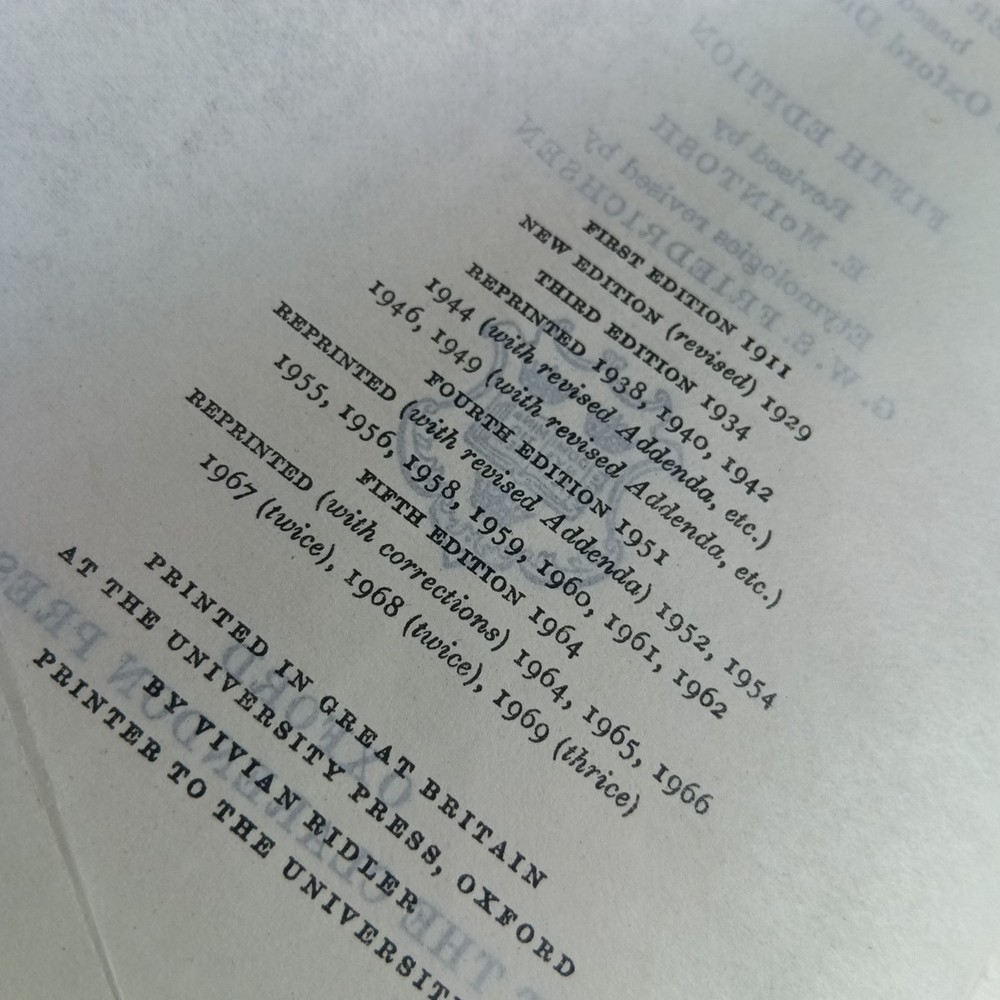 Concise Oxford Dictionary Fowler 1969 Hardback Book