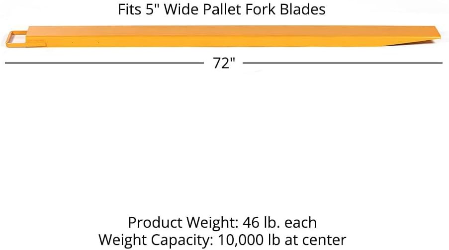 Pallet Forklift Extensions, 72in Pallet Fork Extensions x 5.5in Width, NEW