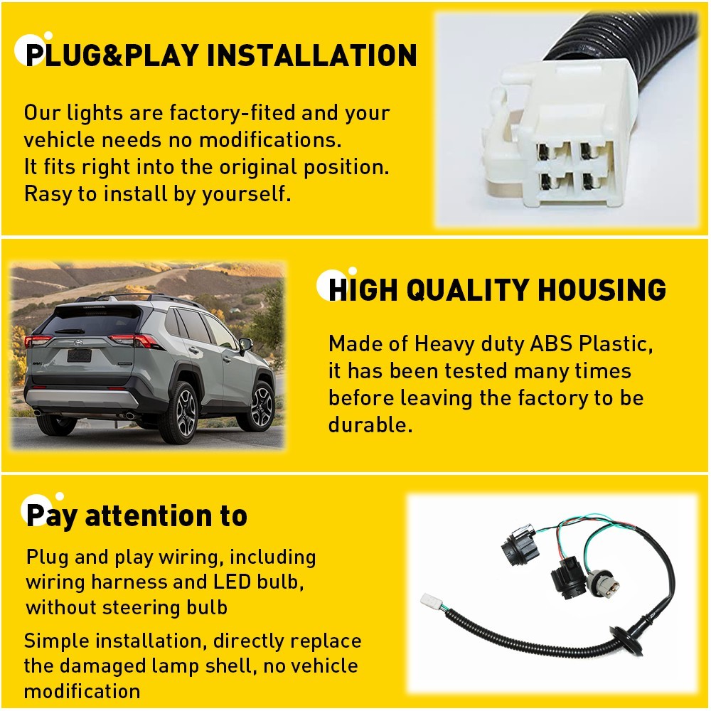 For 2019-2023 Toyota Rav4 Outer Tail light Lamp Driver Side Left Replacement Kit