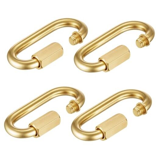 4 Pack Brass Quick Locking Chain Link Threaded Link Chain Connector Clips,