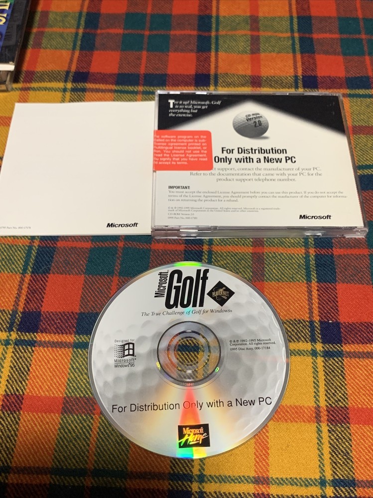 Microsoft Home Golf CD ROM 2.0 Windows 95 Distribution With New Pc Copy