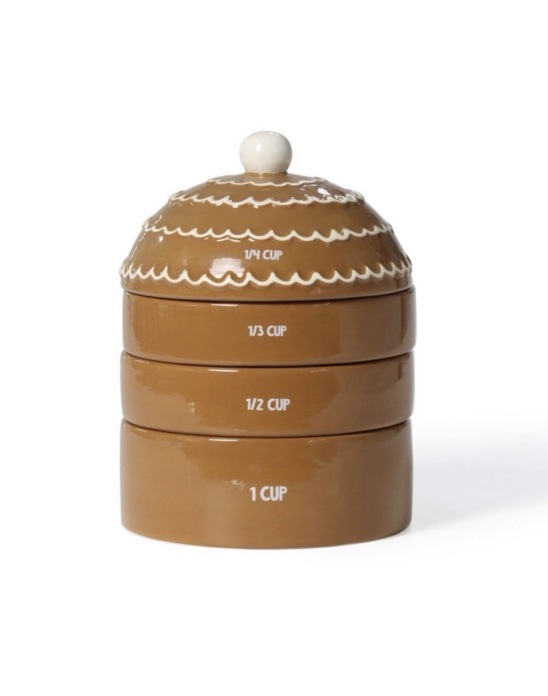 Target Gingerbread House Measuring Cups Christmas Ceramic Stacking Baking Decor