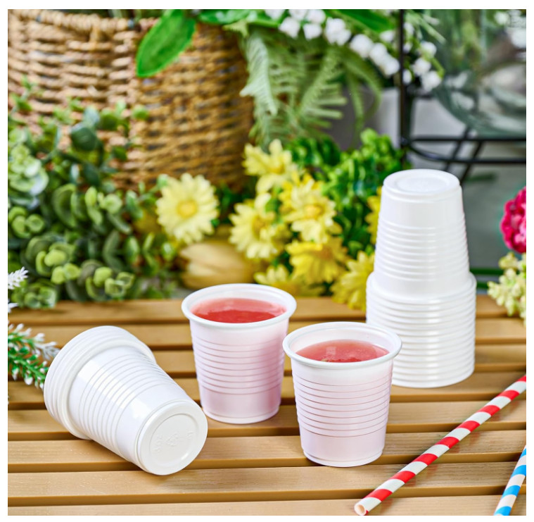 [2000 Pack] 3 oz White Plastic Cups, Disposable Plastic Bathroom Cups, 3 Ounc...