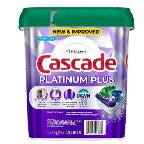 Cascade Platinum Plus Actionpacs, Fresh Scent, 82 Count