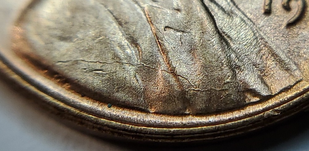 1941 P Uncirculated Die Crack Error Lincoln wheat Cent#31