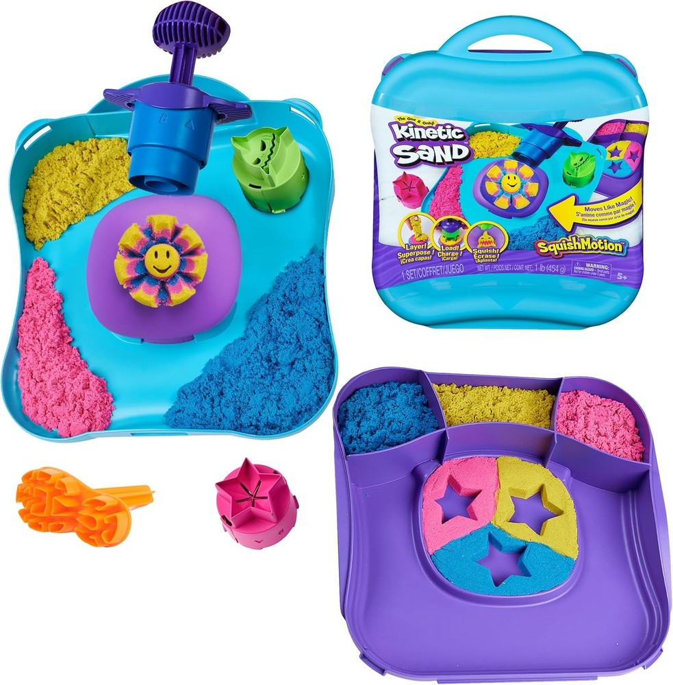 Kinetic Sand, SquishMotion, Easter Basket Stuffers, Includes 1lb Moldable Play S