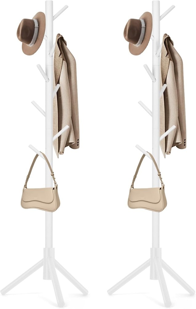 Coat Rack Freestanding Coat Rack 8 Hooks & 3 Adjustable Size Tree Coat Racks