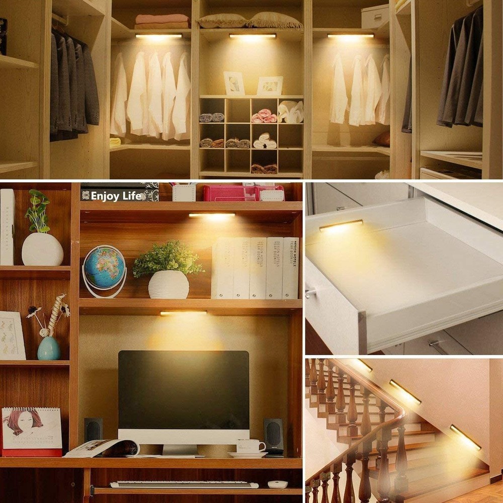 Wireless Motion Sensor Under Cabinet Closet LED Light Kitchen Counter Night Lamp