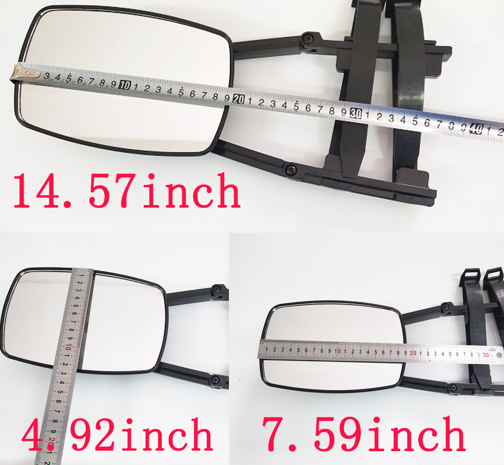 2Pcs Universal Adjustable Caravan Trailer Towing Mirror Clip-On Extension Mirror