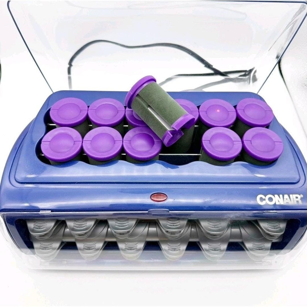 CONAIR Curl Innovation Ceramic Hair Roller Set 12 Flocked Rollers & 12 Clips