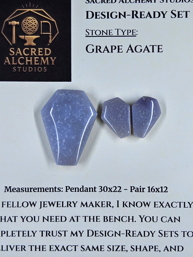 Coffin Shape - Grape Agate - Design-Ready