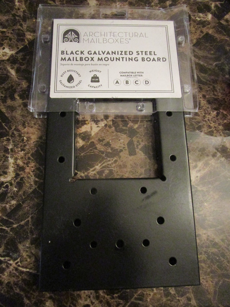 Architectural Mailboxes Steel Mailbox Mounting Board Black Galvanized Board