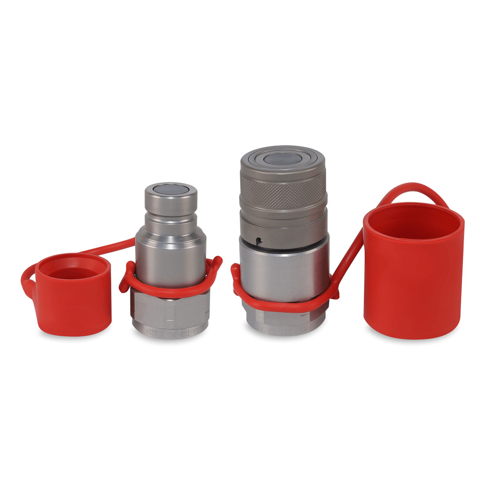3/4″ Flat Face Hydraulic Quick Couplers Set - 1″ NPT Thread