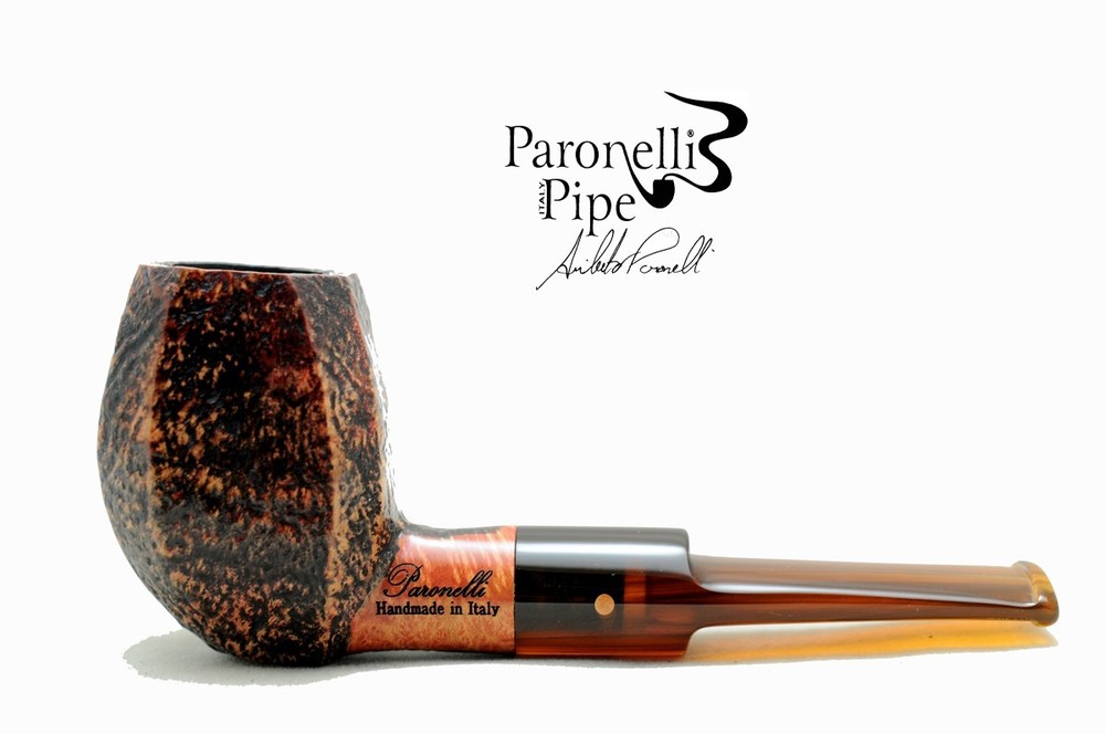 Brand new briar pipe PARONELLI octagonal sandblast handmade