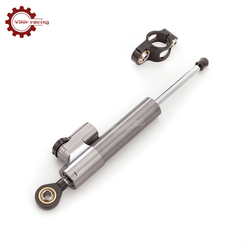 CNC Gray Steering Damper Motorcycle Stabilizer Linear Reversed Safe Control US