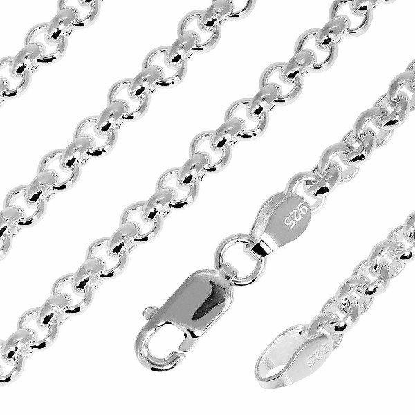 Approx. 3.3mm Wide 55cm Silver Roll Chain
