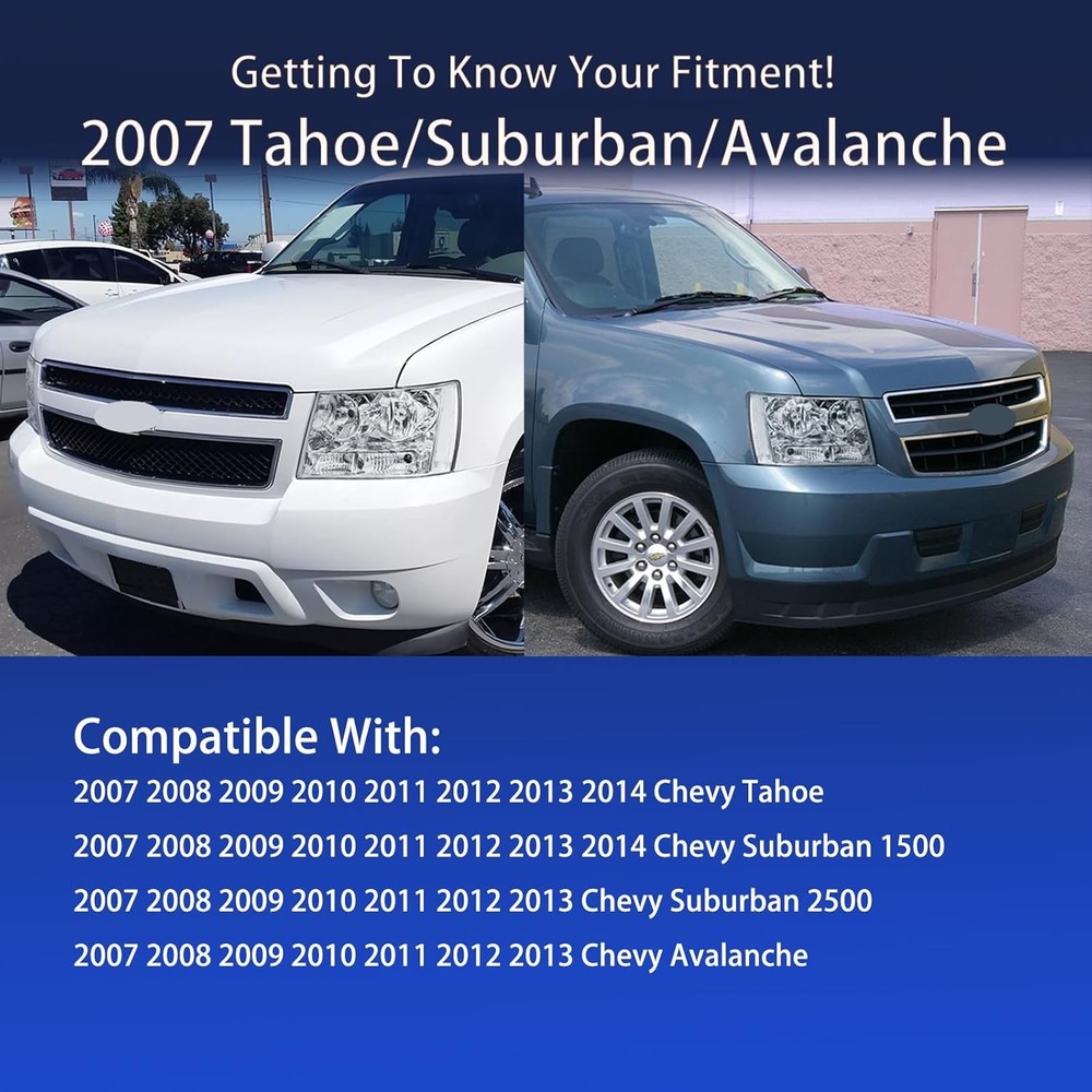 Chevy Tahoe Headlights Chrome Pair