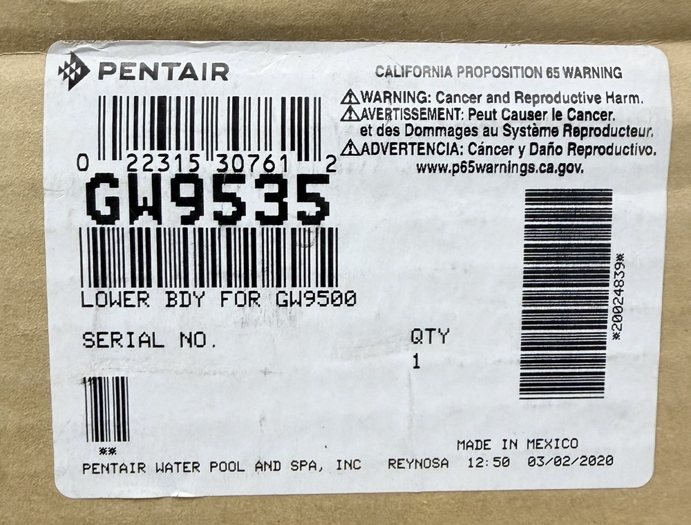 Pentair Lower Body GW9535