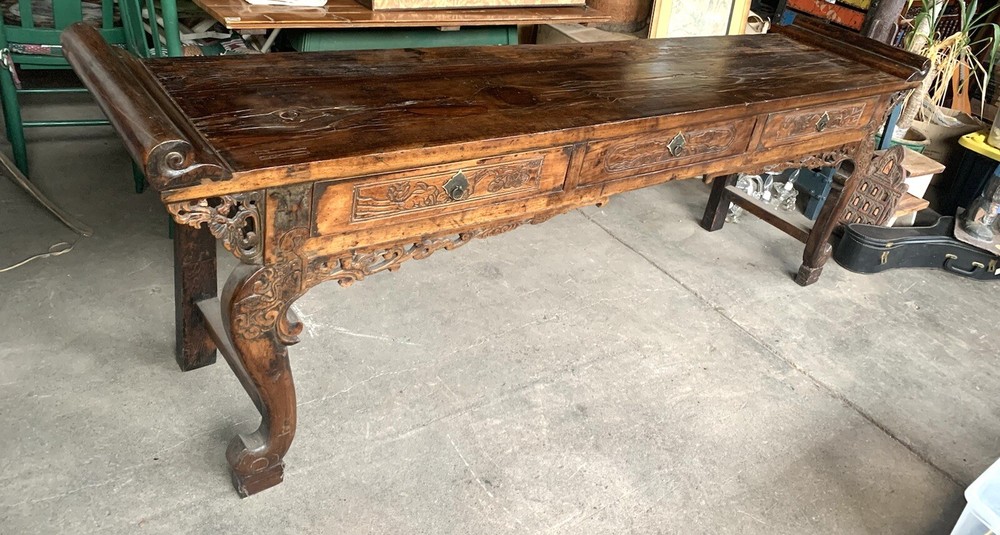 Large Antique Chinese Buffet Table