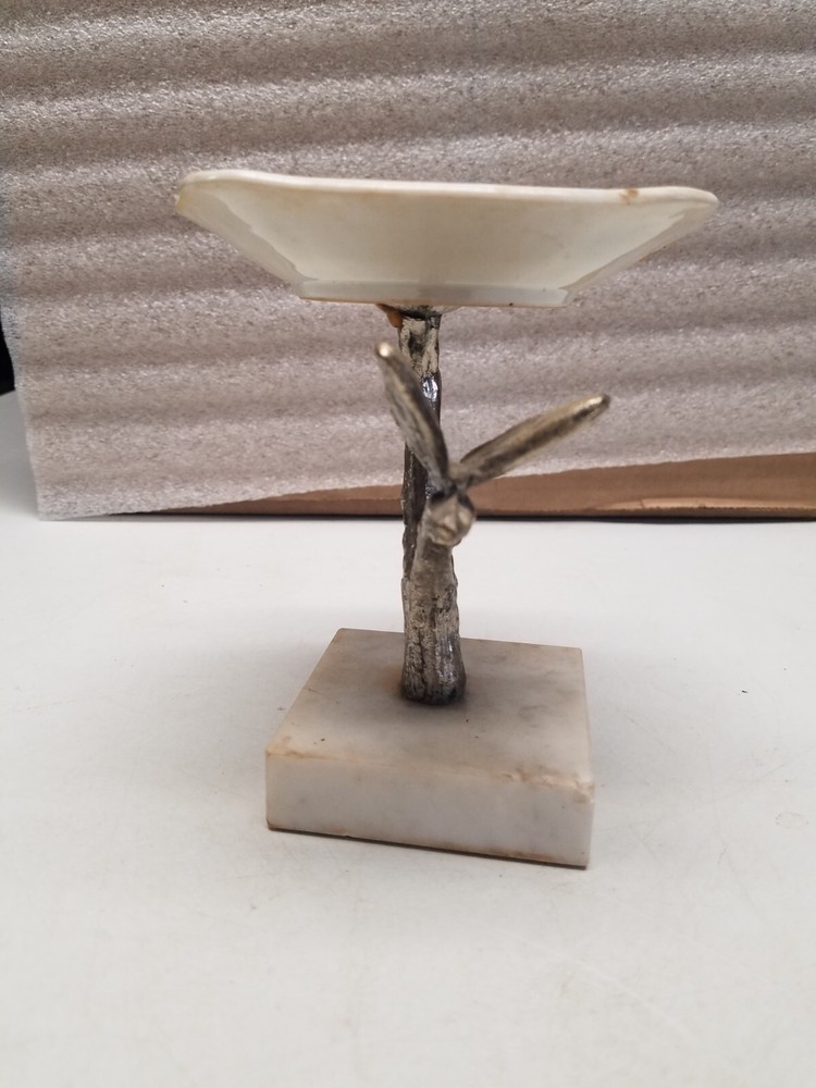Corrara Mable & Brass Pedistal Dish