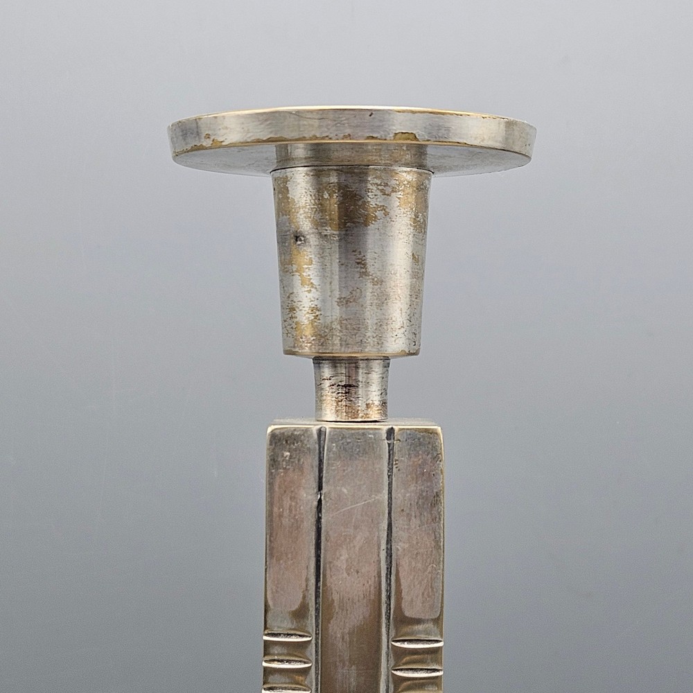 Art Deco Machine Age Silverplate Candlestick