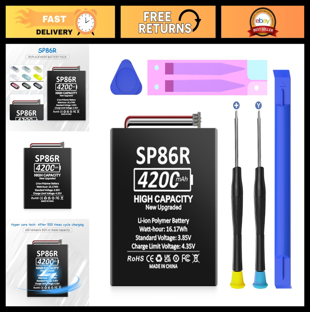 High Capacity 4200mAh PS Vita 2000 Battery Replacement + Disassembly Tool Kit