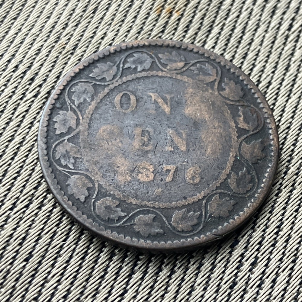 1876-H Canada One Cent Foreign Coin