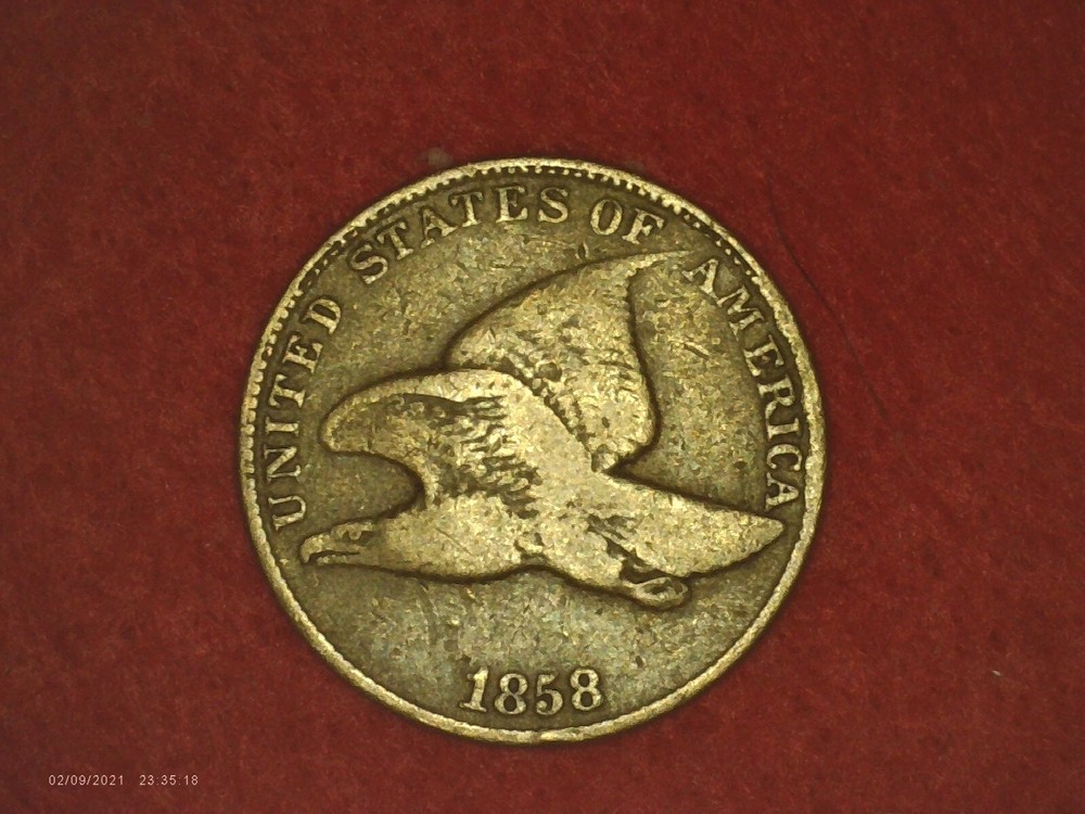1858 SM L Flying Eagle One Cent