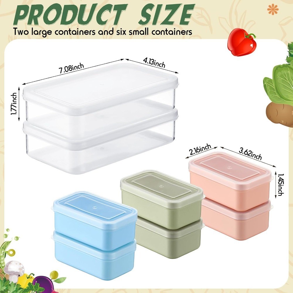 Reusable Stackable Snack Containers with Lids 3 Removable Compartments Microwave