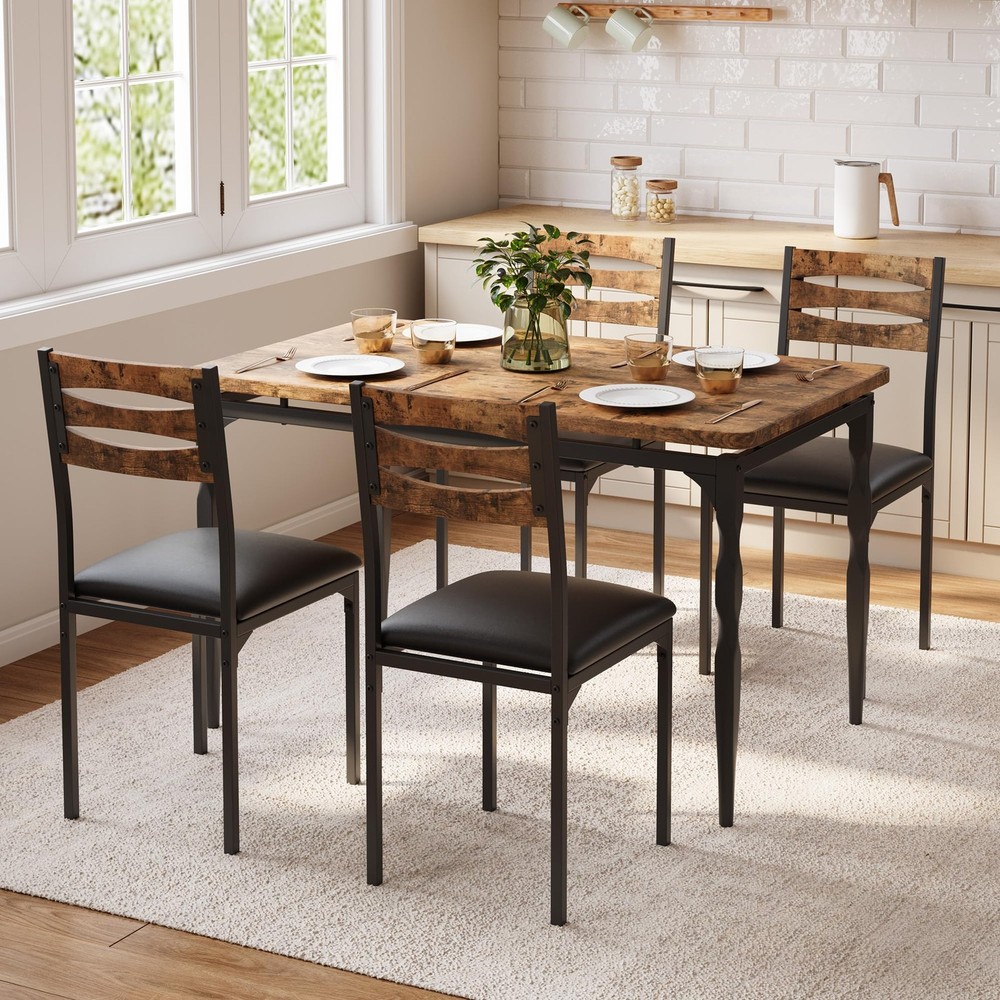 5 Piece Dining Table Set for 4 Home Dinette Table Kitchen Table and 4 Chairs