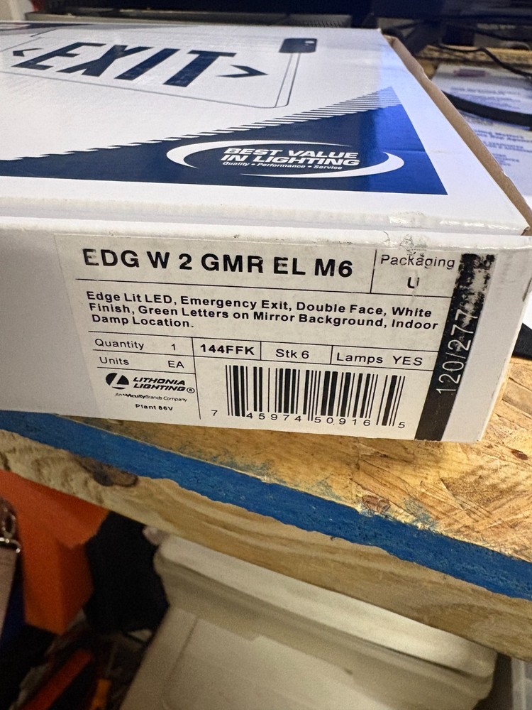 LITHONIA EDGE-LIT LED EXIT SIGN # EDG W 2 GMR EL M6