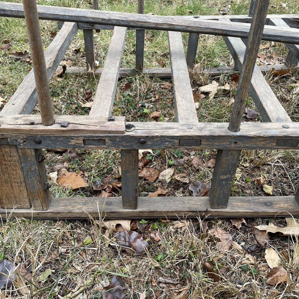 Antique Primitive Country Painted Sled W/Handle