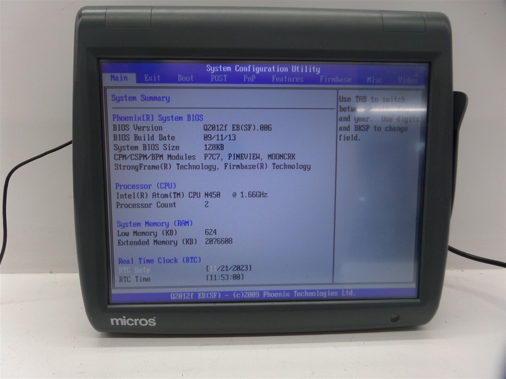 Micros Micros Workstation 5A System Unit w/ Price Screen