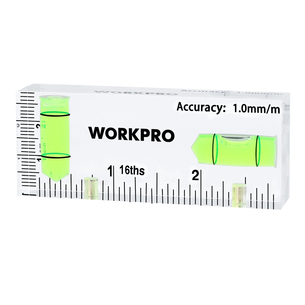 WORKPRO Small Level 3-Inch Mini Level Tool Magnetic Level 2 Bubbles 90°/180° USA